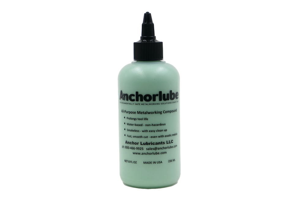 Anchorlube All-Purpose Metalworking Compound 8oz - Water-Based Cutting Fluid for Drilling, Tapping, Sawing
