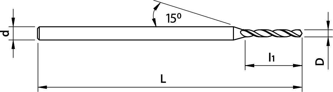 6100018R .18 MM 2 FLUTE 120 - DRILL 7 x d - CARBIDE