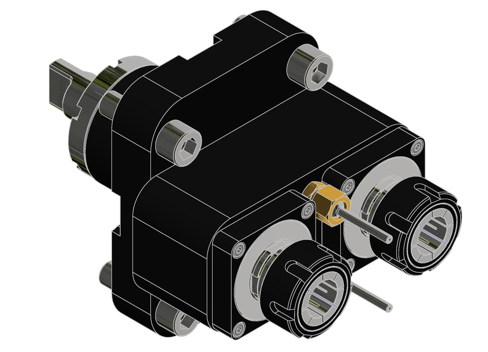 DMG MORI NL3000 2 SPINDLE STRAIGHT LIVE TOOL: ER25 OUTPUT: INT COOLANT; MAX RPM 10000