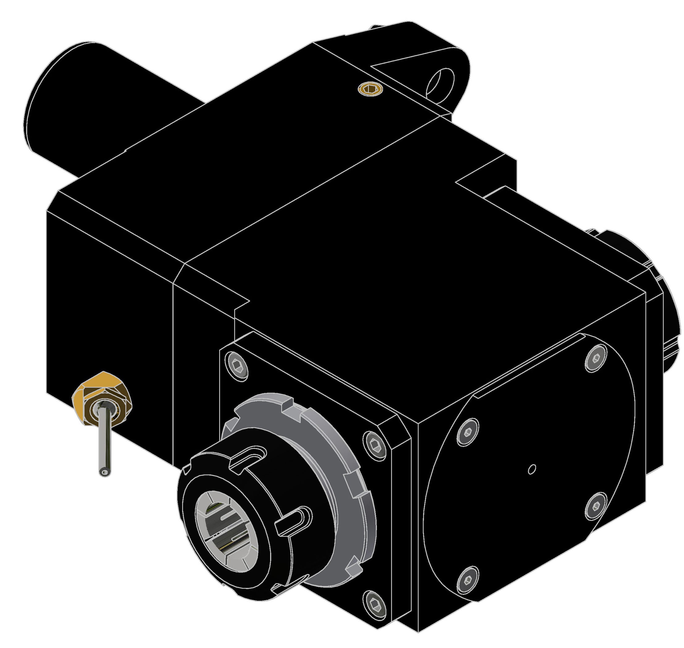 MAZAK SQT15 125MM CL 2 OFFSET Spindle RIGHT ANGLE; ER32 LIVE TOOL; EXT ...