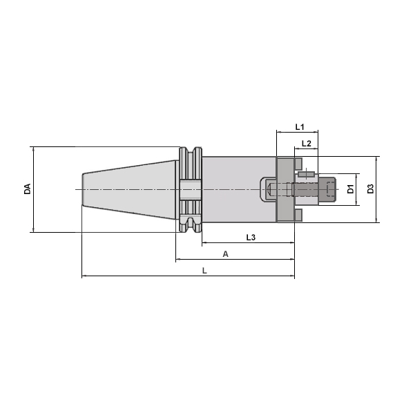 Bilz 66651448M WSMH/1.000"-10.00"/CAT50 Shell Mill Holder